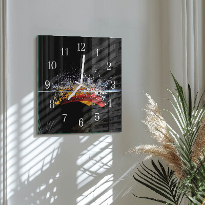 Glass clock square Chili peppers