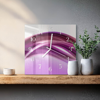 Glass wall clock square Abstract lines