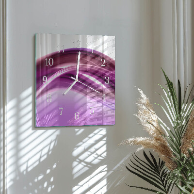 Glass wall clock square Abstract lines