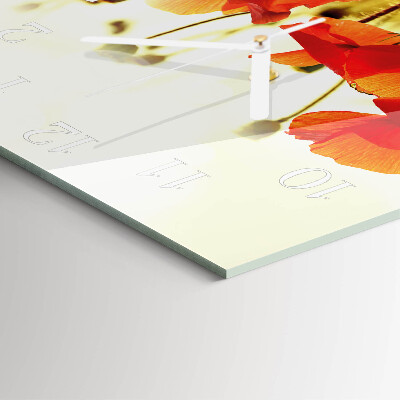 Square wall clock Poppies
