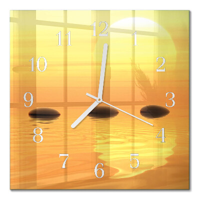 Square wall clock Water sun