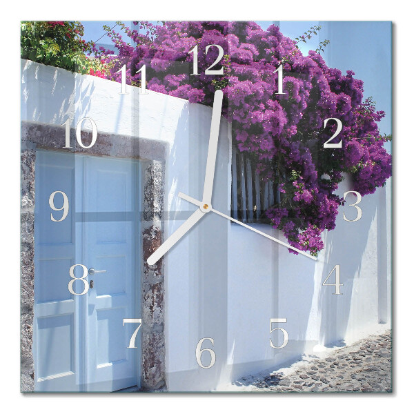 Square kitchen clock Home flowers