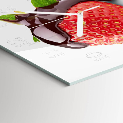 Square kitchen clock Strawberry chocolate