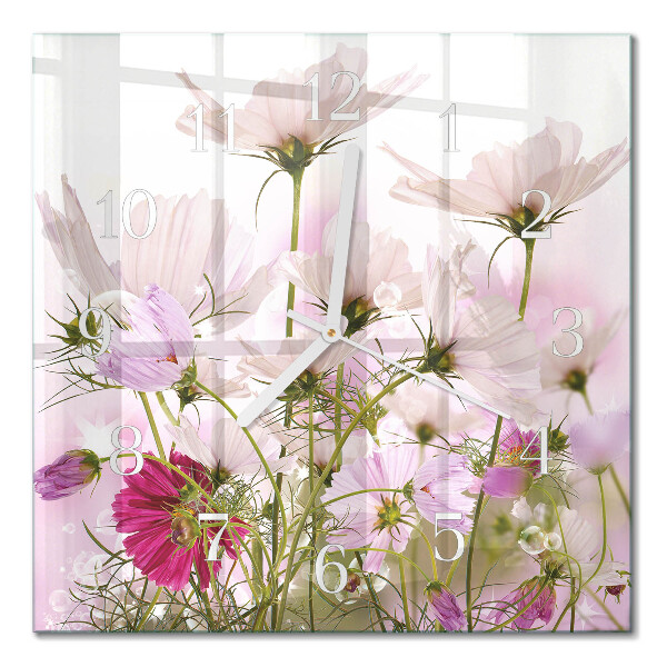Glass wall clock square Cosmos