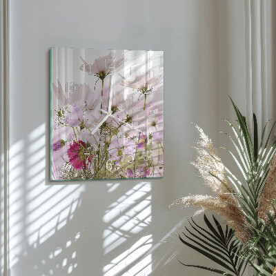 Glass wall clock square Cosmos