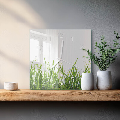 Square wall clock Grass