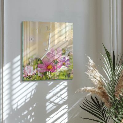 Glass wall clock square Cosmos