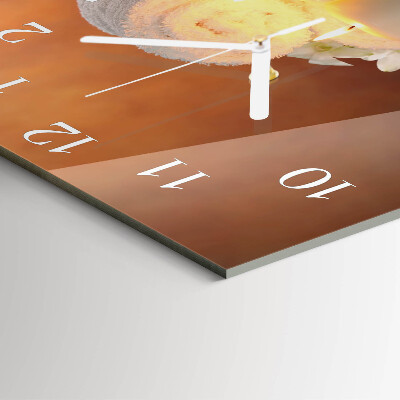 Square wall clock Spa candles