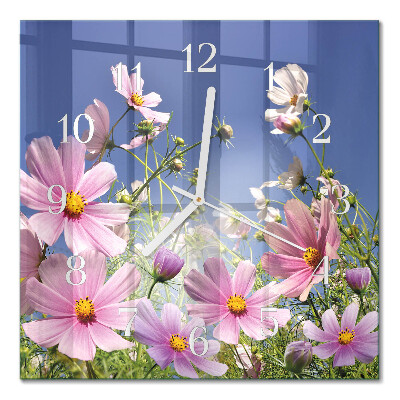 Glass clock square Cosmos