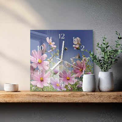 Glass clock square Cosmos