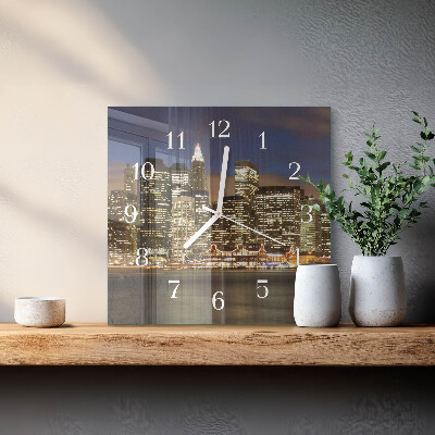 Glass clock square Horizon