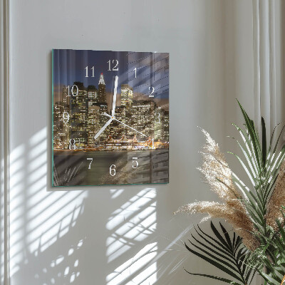 Glass clock square Horizon