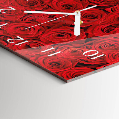 Square kitchen clock Roses