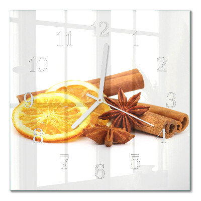 Glass clock square Vanilla with lemon