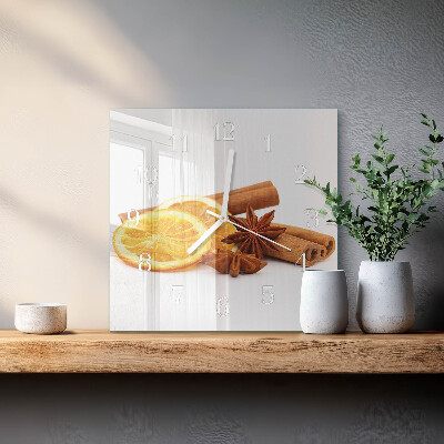 Glass clock square Vanilla with lemon
