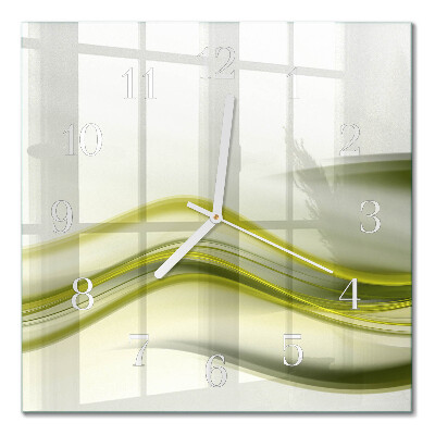 Glass wall clock square Abstract lines