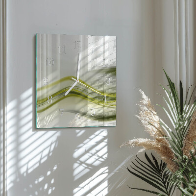 Glass wall clock square Abstract lines
