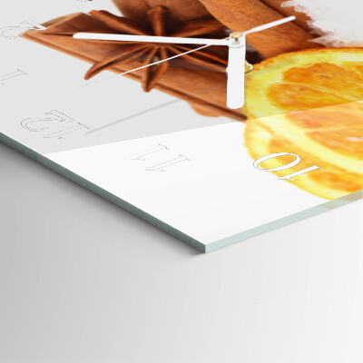 Glass wall clock square Lemon vanilla