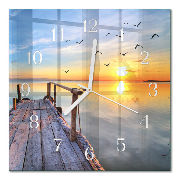 Glass clock square Pier