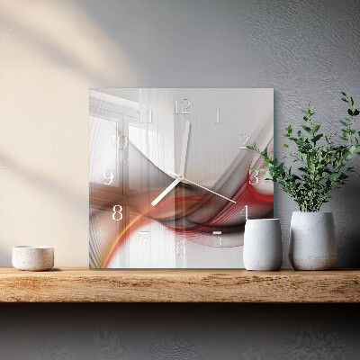 Glass wall clock square Abstract lines