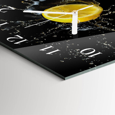 Glass clock square Citrus