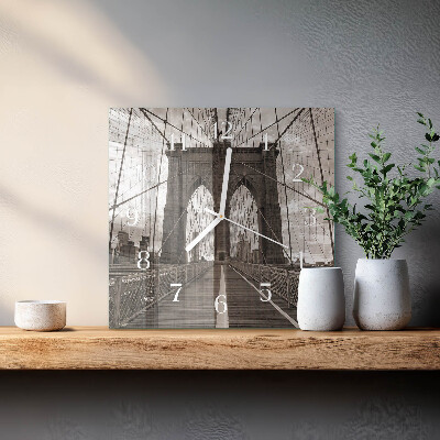 Glass clock square Bridge