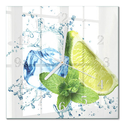 Square wall clock Lime and mint