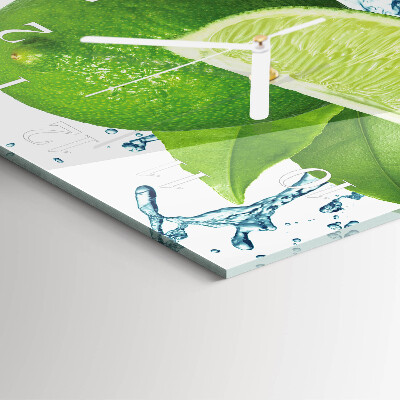 Glass wall clock square Calcium carbonate