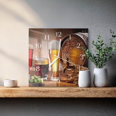 Square kitchen clock A barrel of beer