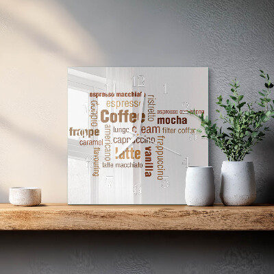 Square wall clock Coffee