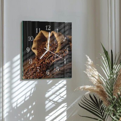 Square wall clock Coffee beans