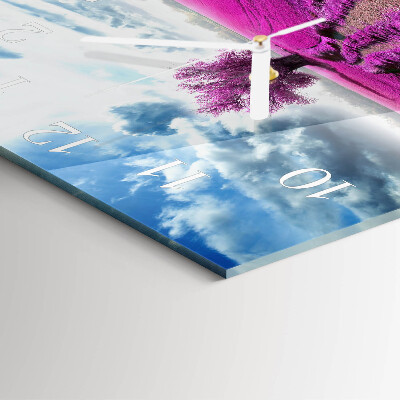 Glass wall clock square Field