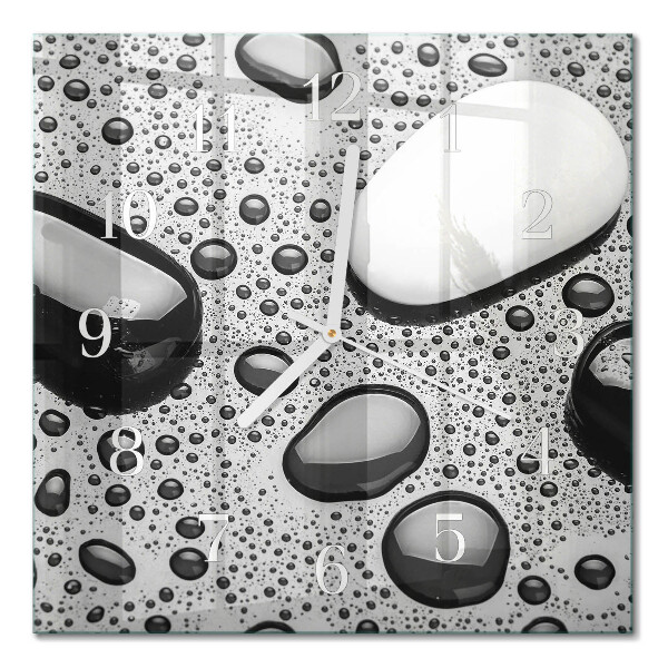 Glass clock square Stones