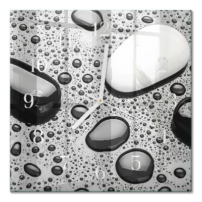 Glass clock square Stones