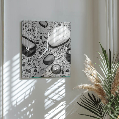 Glass clock square Stones