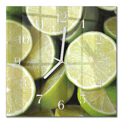 Glass wall clock square Calcium carbonate