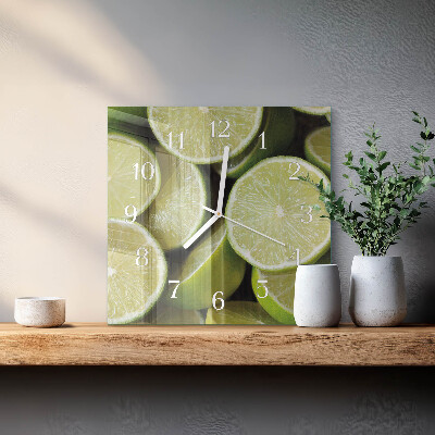 Glass wall clock square Calcium carbonate
