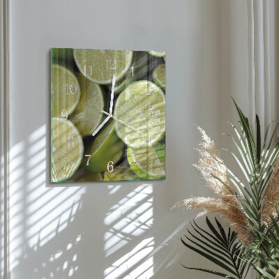 Glass wall clock square Calcium carbonate