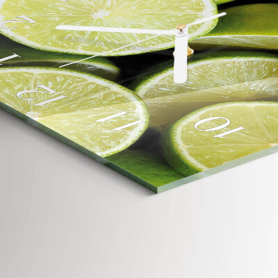 Glass wall clock square Calcium carbonate