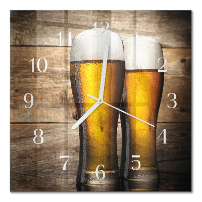 Glass clock square Beer