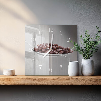 Square kitchen clock A spoonful of coffee