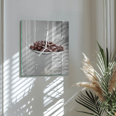 Square kitchen clock A spoonful of coffee