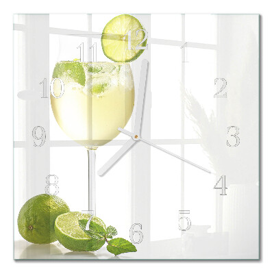 Square kitchen clock Calcium carbonate