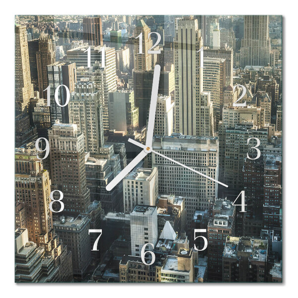 Glass wall clock square Horizon