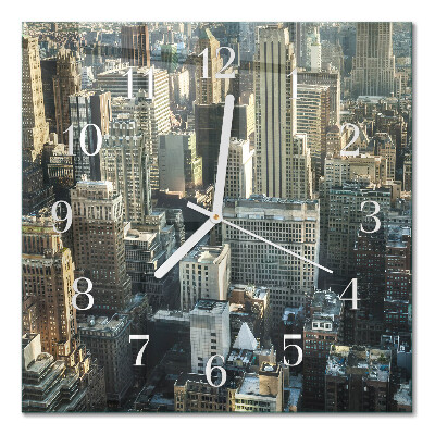 Glass wall clock square Horizon