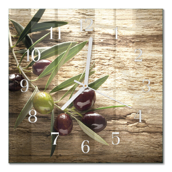Square wall clock Olives