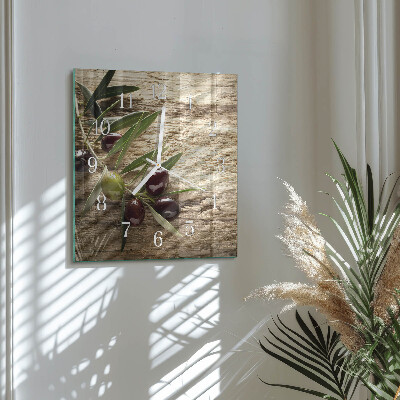 Square wall clock Olives
