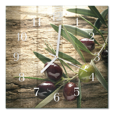 Square wall clock Olives