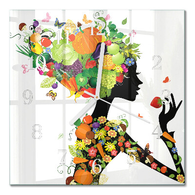 Glass wall clock square Piece