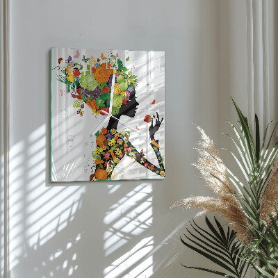 Glass wall clock square Piece